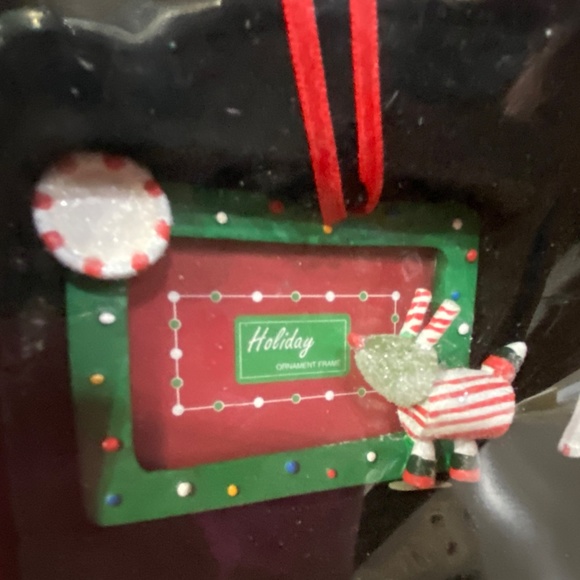 3 Kohls Photo Picture Christmas Ornaments Reindeer Snowman Ice Cream Cone Candy - Picture 2 of 5